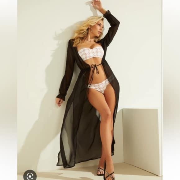 Guess Black Sheer Swim Coverup - Picture 2 of 10